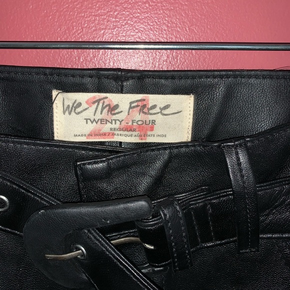 Free People Belted Vegan Leather Skinny Pants - Picture 3 of 8